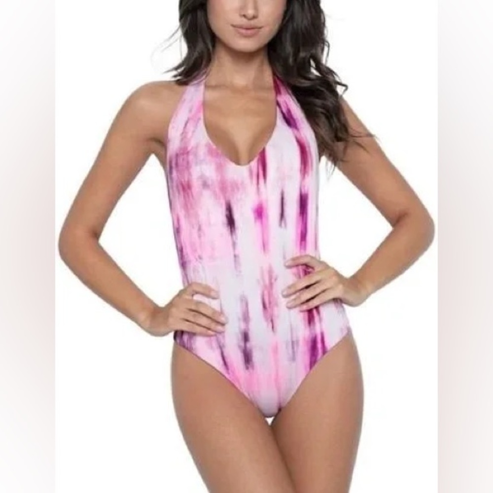 PQ Avery One Piece Tie Dye Pink, Light and Dark Purple.